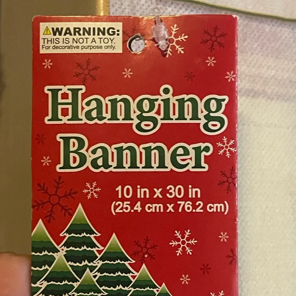 Merry Christmas Tree Hanging Banner 30” x 10”